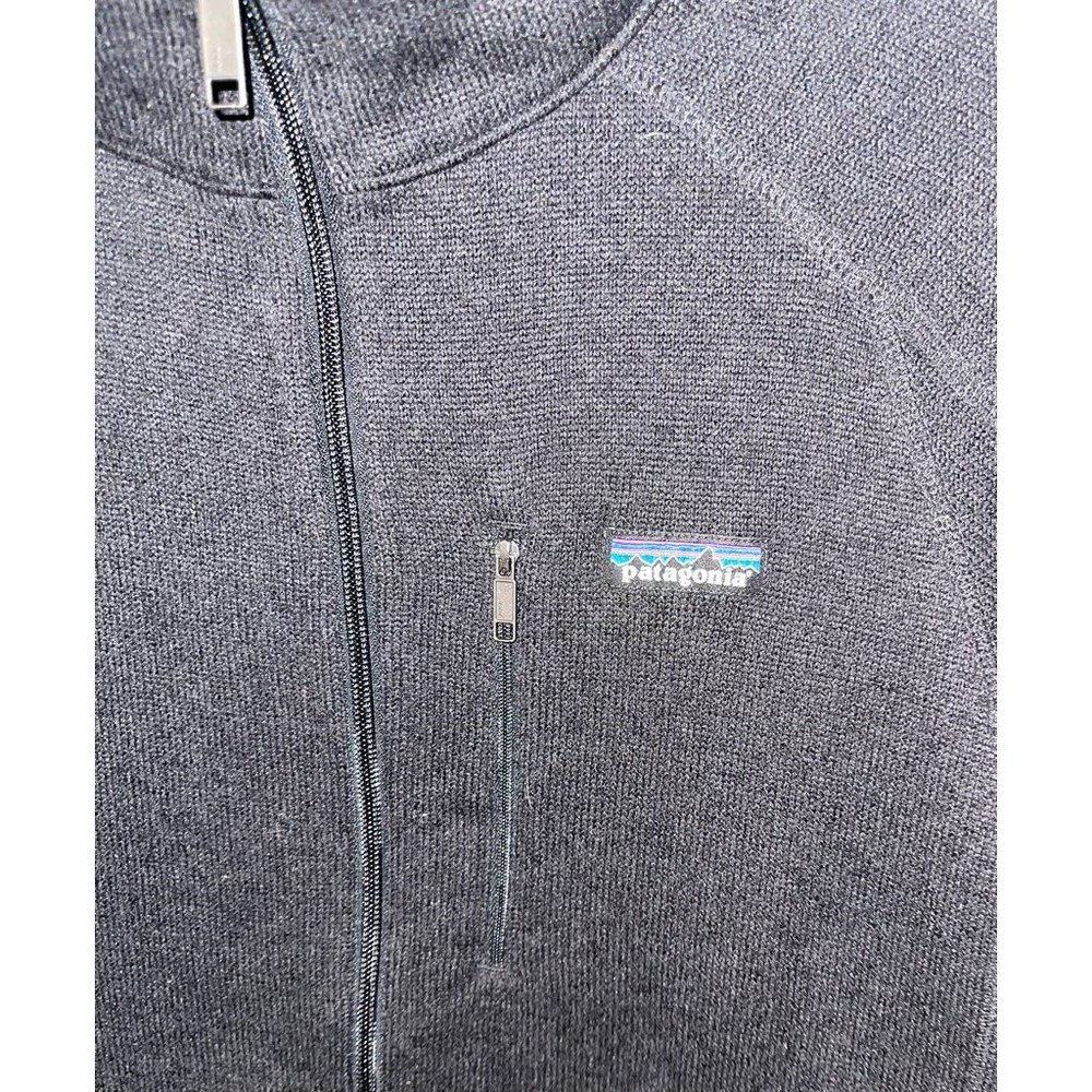 Patagonia Jacket Mens L Better Sweater Solid Black Mock Neck Full Zip - Picture 3 of 6